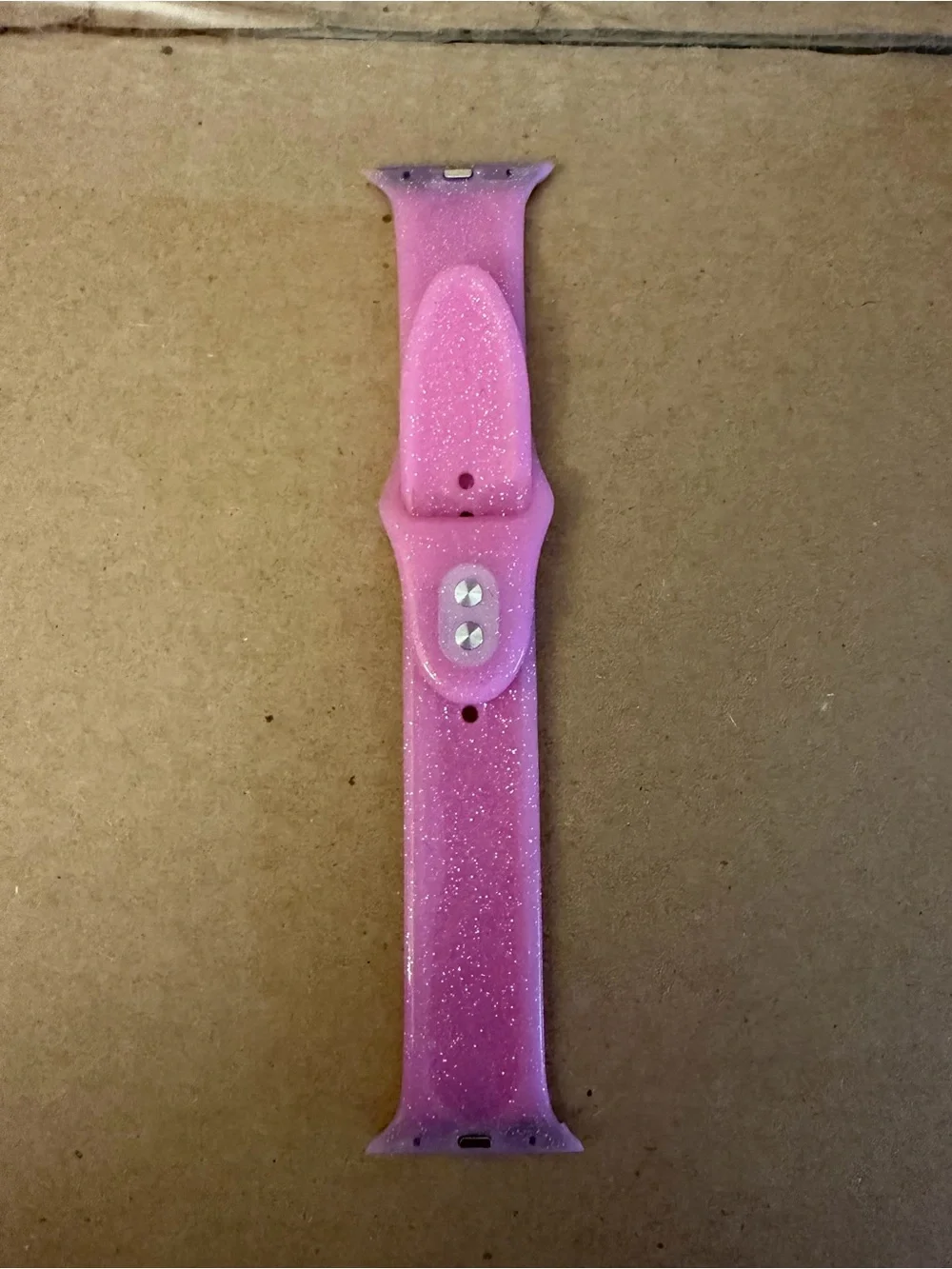 Pink Glitter Silicone Smartwatch Band - Compatible Wearable Strap Apple Watch 40